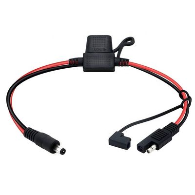 10A Fuse DC Jack 5.5x2.1mm naar SAE Plug Power Extension Cable voor motorfiets zonnepaneeloplader