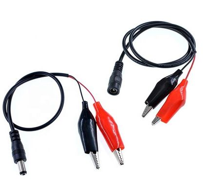 30 cm DC 5.5x2.1mm Mannelijk Vrouwelijk tot Dubbele Alligator Clips Stroomvoorziening DC Kabel