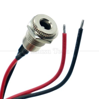 10cm 18AWG 5A Panel Mount DC 099 Vrouwelijke stopcontact 5.5x2.1mm 2.5mm Metalen draadverbinding om open te maken