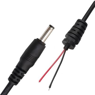 CUSTOM DC Barrel Jack Man 2.1X5.5mm tot Stripped Tined Wire Pigtail Bare End Cable met SR Grommet