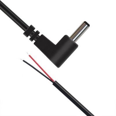 90 graden rechthoekige DC Jack 5.5x2.1mm 5.5x2.5mm 1.35x3.5mm tot open draad End Pigtail kabel
