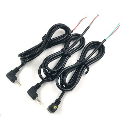 Custom 90 graden hoek DC vat Jack 2.5x0.7mm tot gestript gebrandlood naakte draad eindkabel