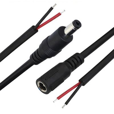 Mannelijk Vrouwelijk 5.5x2.1mm 5.5x2.5mm 3.5x1.35mm DC Plug Jack Socket to Open Bare Pigtail Wires End Cable for LED CCTV Security Camera