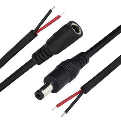 1M 2M 3M DC Supply Input Barrel Jack 2.1x5.5mm Mannelijk Vrouwelijk Socket naar Open Pigtail DC Power Cable