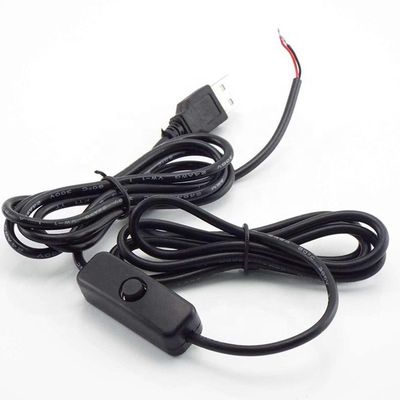 1m Wit Zwart Led Strip Power on off Button USB Type A Switch verlengkabel