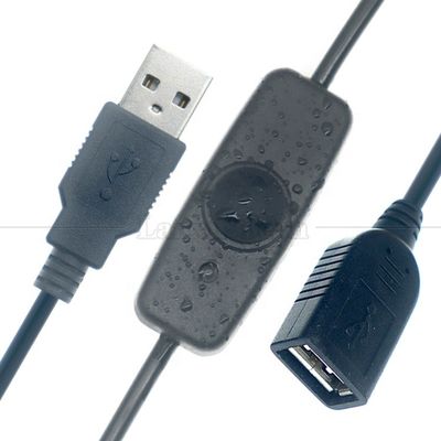 Indicator Blauw licht waterdicht silicium deksel drukknop man tot vrouw schakelaar ON OFF USB-verlengkabel