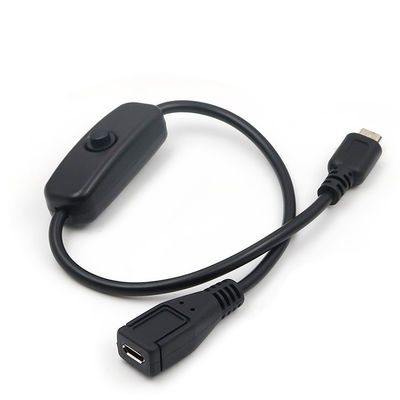 Aanpassing van mannelijk naar vrouwelijk opladen ON OFF Micro USB-verlengkabel met schakelaar