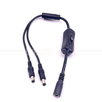 12v Splitter 1 Vrouwelijke tot 2 Mannelijke DC Plug 5.5x2.1mm aan en uit Schakelkabel voor LED-lamplicht