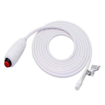 Custom RJ11 6Pin 4Core Single Button Hand Grip Verpleegkundige Call Cable met Clip voor Verpleegster Station Verpleegkundige Call Station