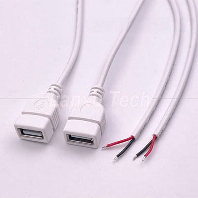 5V Witte USB Vrouwelijke om te openen blote draden Pigtail eindkabel voor LED-strook