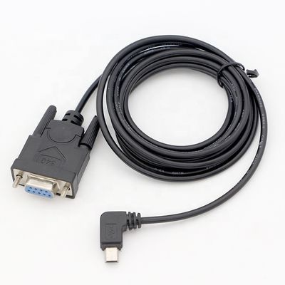 CUSTOM 90 graden rechthoek Mini B USB naar Vrouwelijke DB9 RS232 serie kabel
