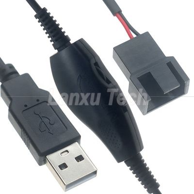 Verstelbare USB 5V Step up Boost naar DC 12V 3 Pin 4 Pin Connector Fan Speed Controller Power Adapter Cable voor PC koelventilator
