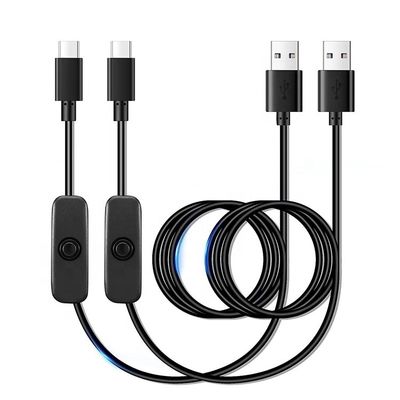 1m 5V 3A USB Type C opladerstroomkabel met schakelaar ON OFF voor Raspberry Pi