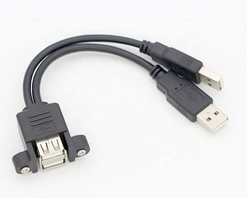 Dual USB 2.0 Type A Panel Mount Mannelijke tot Vrouwelijke Verlengkabel