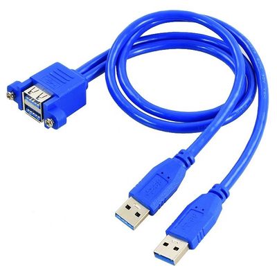 Dual Type A mannelijk naar vrouwelijk USB 3.0 verlengkabel