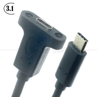10 Gbps 0,3 m 1 m Man tot vrouw Type C 3.1 Panel Mount Schroef slotgat USB-verlengkabel