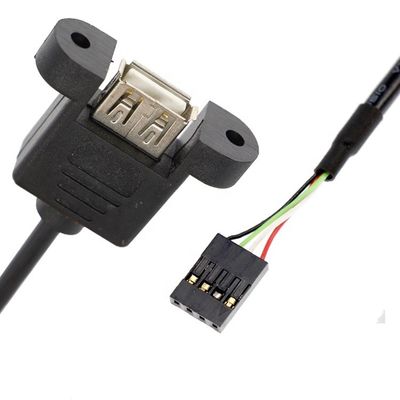 Op maat gemaakte schroefvergrendelingsstaaf 1M 2M Panel Mount Vrouwelijke USB Een mannelijke naar Dupont Connector Cable
