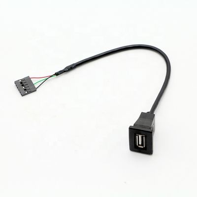 1M 2M 3M Snap in USB Socket Panel Mount Cable met 6 draden Dupont Terminal
