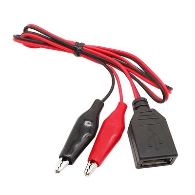Crocodile Clamps Alligator Clip naar USB Een vrouwelijke testdraad Adapter kabel