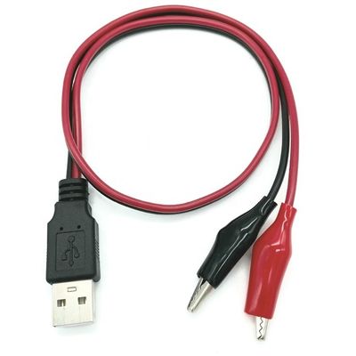 Crocodile Clamps Alligator Clip naar USB Een mannelijke testdraad Adapter kabel voor het testen van het circuit