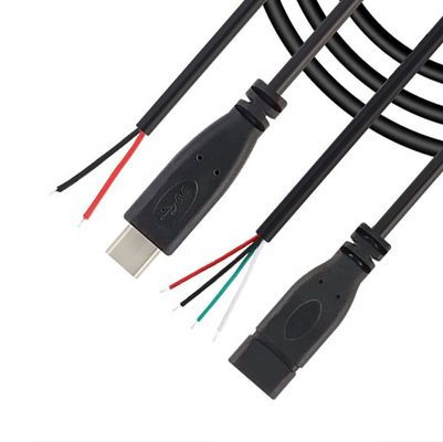 OEM 2 4 Core USB Type C Mannelijk Vrouwelijk tot gestript Open Draad Eind Pigtail Kabel