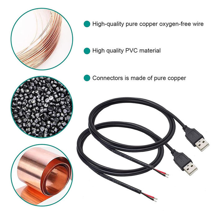 5V USB tot open gestript geblokkeerde lege draden Eind Pigtail Power Charger Cable voor LED Strip Light Lamp 4