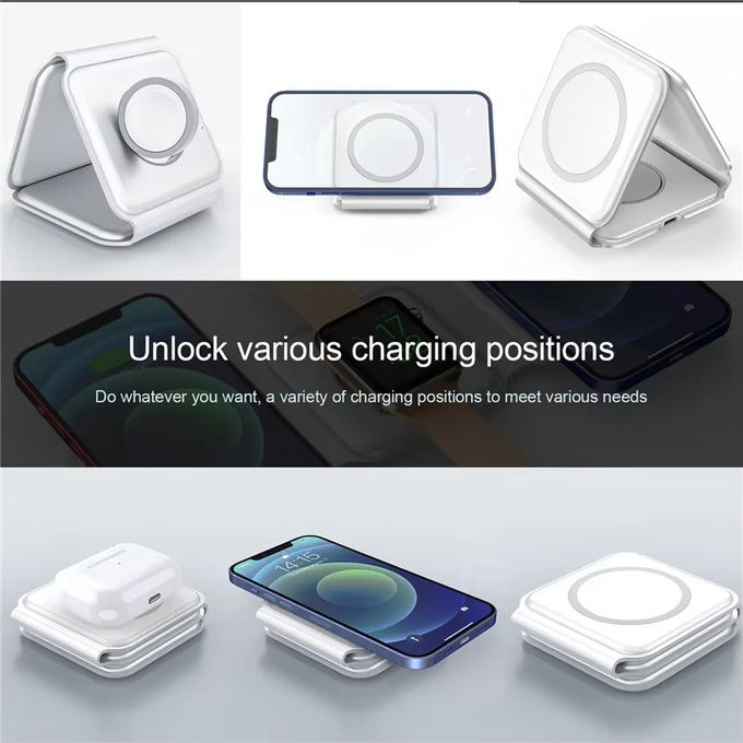 Magnetische 3 in 1 vouwbare draadloze oplader iPhone 12-15 15w Fast Wireless Charging Stand Station Draagbare draadloze opladers 0