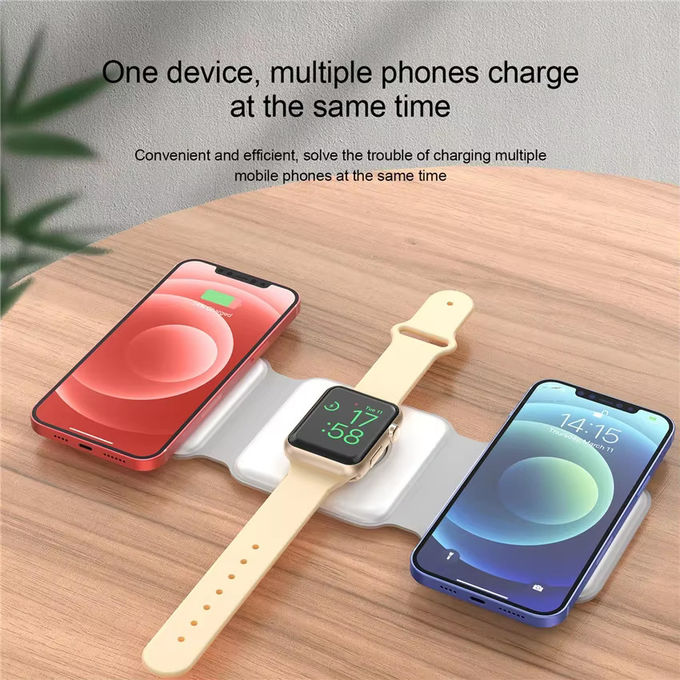 Magnetische 3 in 1 vouwbare draadloze oplader iPhone 12-15 15w Fast Wireless Charging Stand Station Draagbare draadloze opladers 2