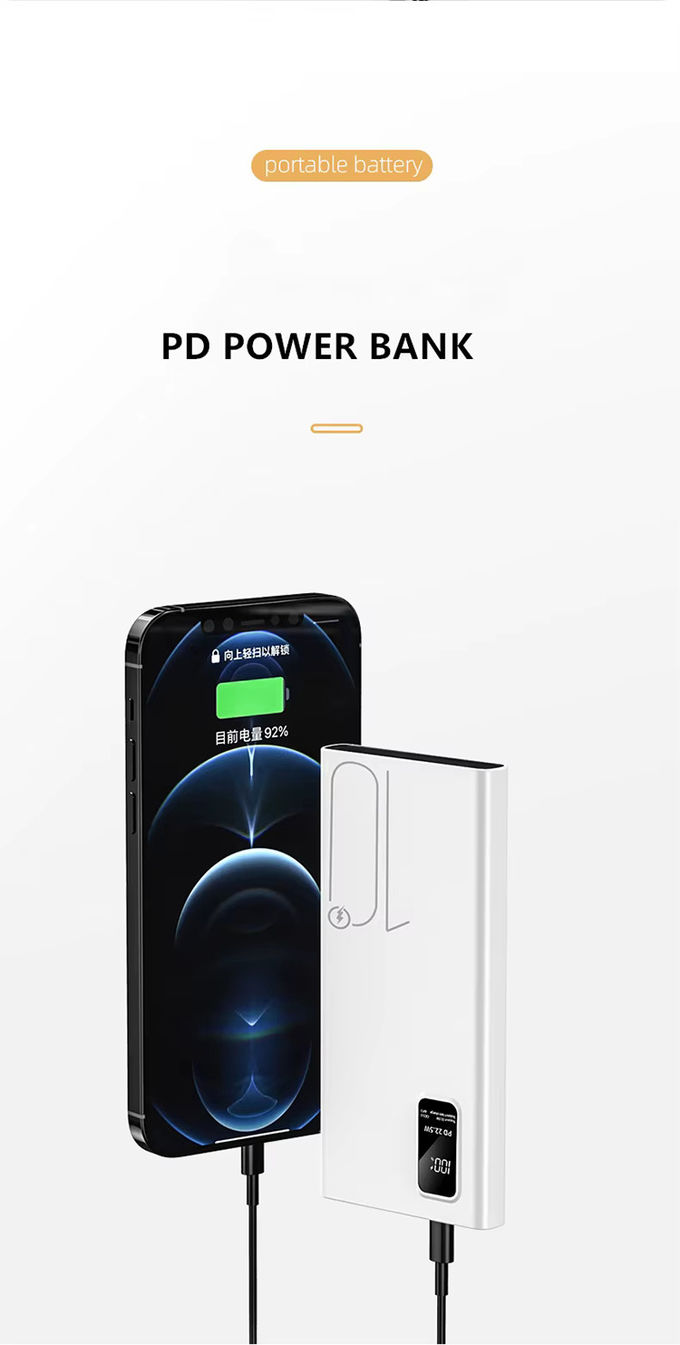 Buiten Draagbare 10000mah PowerBank LED Display PD QC3.0 22.5W Fast Charge Slim Power Banks 10000mAh USB-C Charger voor iphone 15 5